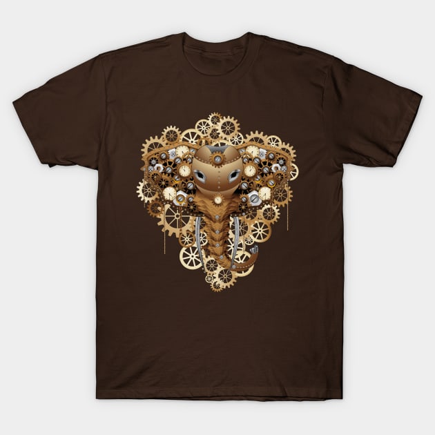 Steampunk Elephant Vintage Retro Style Machine T-Shirt by BluedarkArt